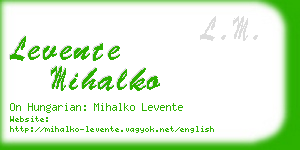 levente mihalko business card